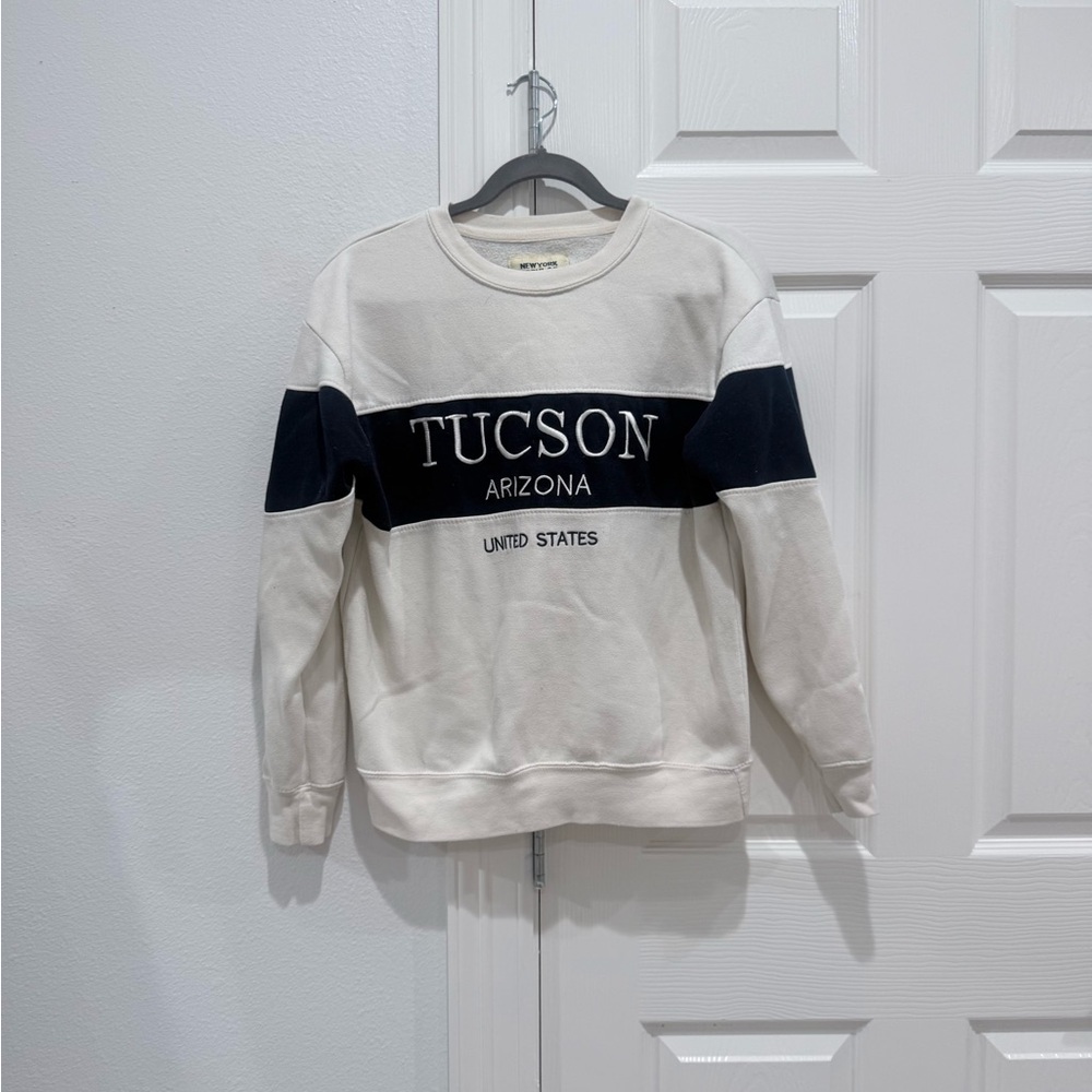 Tucson Arizona Men's Crewneck Sweater - Cream and Navy